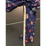 Calvin Klein  Women's Floral A-Line Dress Bell Sleeves Size 8 Blue Fall Cocktail Photo 7