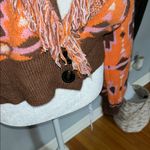 Cider  Orange and Brown Patterned Cardigan Photo 4
