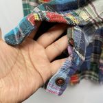 Free People We The Free Lost in Plaid Patchwork Button Down Multi Color Flannel Shirt S|P Photo 5