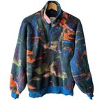 BDG Multicolor Camo Print Sherpa Fleece Pullover Size Medium Urban Outfitters Photo 1