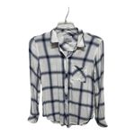 Rails  Shirt Small Hunter Plaid Flannel Button Up White Blue Coal Coastal Cozy Photo 1