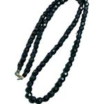 Vintage Hobe Jet Black Faceted Glass Bead Necklace Can be Doubled Gold Tone 29" Photo 2