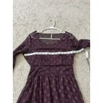 Free People Baby Dee Dress Maroon A Line Burgundy XS Retro Geometric Photo 5