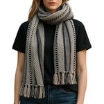 Design Imports Tribal Scarf Cream/Black One Size Black Photo 0