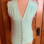 Vtg 70s mint green cardigan vest Size M Photo 7