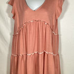 Altar'd State  Pink Tiered Soft Blend Dress XS Casual Boho Flowy Baby Shower Photo 0