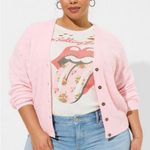 Torrid  Vegan Cashmere Cardigan Sweater Size 1X soft pale pink fall winter cozy Photo 0