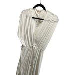 Elan  Women's Pleated Dress M White Lightweight Flowy V Neck Photo 3