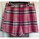 New York & Company Womens Pleated Pink Plaid Twill Dress Shorts Size 10 NEW Photo 0