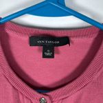 Ann Taylor  Pink Button Down Cardigan Short Sleeve Sweater Small EUC #VEG-0226 Photo 3