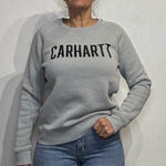 Carhartt  Gray Logo Crewneck Sweatshirt Sz M Photo 0