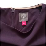 Vince Camuto  Purple Crepe Side Stripe Boatneck 3/4 Sleeve Sheath Dress Size 4 Photo 3
