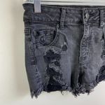 American Eagle  Faded Black Super Stretch Hi-Rise Distressed Shortie Shorts Photo 5