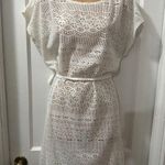 Merona White Crochet Swim Coverup with Belt in L Photo 0