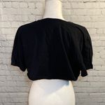 Forever 21  T-shirt Cropped Black w White Graphics-OS Photo 2