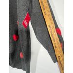 Celebrate Together Women's Heart Cardigan Sweater Chunky Cozy Gray/Red Sz XXL Gray Photo 3