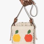 STAUD $395 Anita Leather Trimed Fruit Crochet Bucket Bag NEW Photo 5