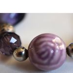 Source Unknown Boho Chunky Shades of Purple Multi Size/Shape/Design Beads 6"  Casual Bracelet Photo 3