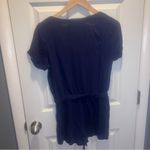 Lulus  navy blue zip up tie waist romper Photo 3