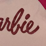 NWT Glitter Barbie Long Sleeve Cropped Shirt Pink Size Large Photo 3