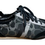 Coach  Kinsley Signature C Monogram Sneakers Size 9.5 Black Gray Casual Lace Up Photo 0