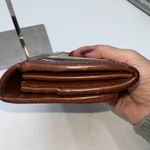 Burberry  London Checkbook Wallet Canvas Leather Trim Brown Authentic Made Italy Photo 12