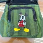 Disney Mickey Mouse Green Striped Sequin Crossbody Purse Vacation Bag 11x11 Photo 1