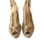 Enzo Angiolini Eascarla Suede Stiletto Cage Heels Peeptoe Slingback Beige 8.5 Photo 1