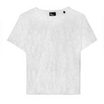 The Kooples Burnout Crop Top Sheer White Floral Burst Size XS Photo 2