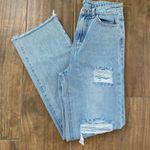 SheIn  High Rise Distressed Wide Leg Light Blue Jeans Size XS Photo 0