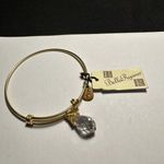 Bella Ryann Women’s Gold Tone Bangle Bracelet With Clear Charm 7.5 (7 1/2) Inch Photo 0