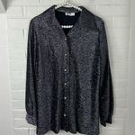 Vintage Montgomery Ward Silver Sparkle Button Down Shirt + Tank Set Black Size M Photo 9