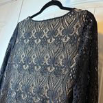White House | Black Market Tacera Lace Overlay Sheath Dress Long Sleeve Lined Knee Length Womens Medium # Photo 6
