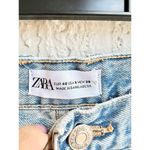ZARA High Rise Ripped Cut Off Shorts Light Wash Denim Blue Women's Size US 8 Photo 1