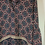 Abercrombie & Fitch Boho Top Peasant Blouse Medium Bell Sleeve Cottage Lace Up Photo 0