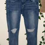 American Eagle Super Low Jegging Cuffed Distressed Jeans 360 Super Stretch Photo 0