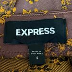 EXPRESS  Purple Orange Silky Satin Floral Ruffle Mini Straight Pencil Skirt Sz 4 Photo 4