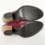 Ecco  Shape 55 Western Ankle Boots Hydromax Side Zip Red Suede Block Heel Size 40 Photo 3