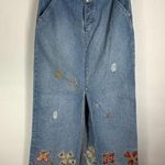 Tommy Hilfiger Tommy Jeans Vtg Light Jean Skirts Raw Edge Sz 9 Medium Photo 0