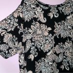 Rose + Olive  2X Blouse Soft Stretch Jersey Knit Boho Floral Paisley Photo 6