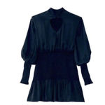 Farm Rio Black Heart Neckline Smocked Detail Mini Dress Size S NWT Photo 4