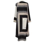 High Low Tunic Shirt Dress 12 Large Artsy‎ Abstract Top Asymmetrical Hem Neutral Photo 5