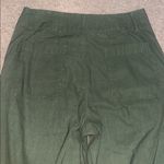 Anthropologie Maeve The Colette Ankle Cropped Linen Wide Leg Pants Green 31 Photo 5