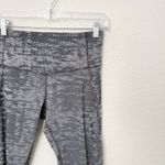 Lululemon [] Gray Jacquard Mid Rise Beat The Heat Tight Mesh Run Leggings Size 8 Photo 3