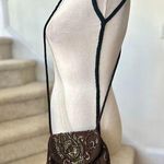 Vintage Marco Avane Brown Tapestry Beaded Pouch Fringe Crossbody Photo 0