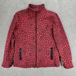 Vintage Rafael Sport Jacket Womens M Red Black Printed Zip Up High Neck Pockets Red Size M Photo 3