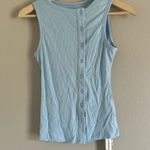Baby Blue Cotton Ribbed Button Up Snug Skirt Set XS Photo 3