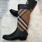 Burberry Black and Brown Plaid Rain Boots Photo 3