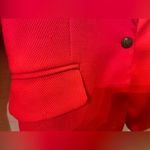 Fenn Wright Manson Beautiful Red Textured One Button Blazer Photo 3