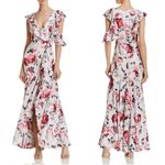 Fame and Partners  Dress‎ Womens 12 White Pink Beckman Floral Georgette Photo 2